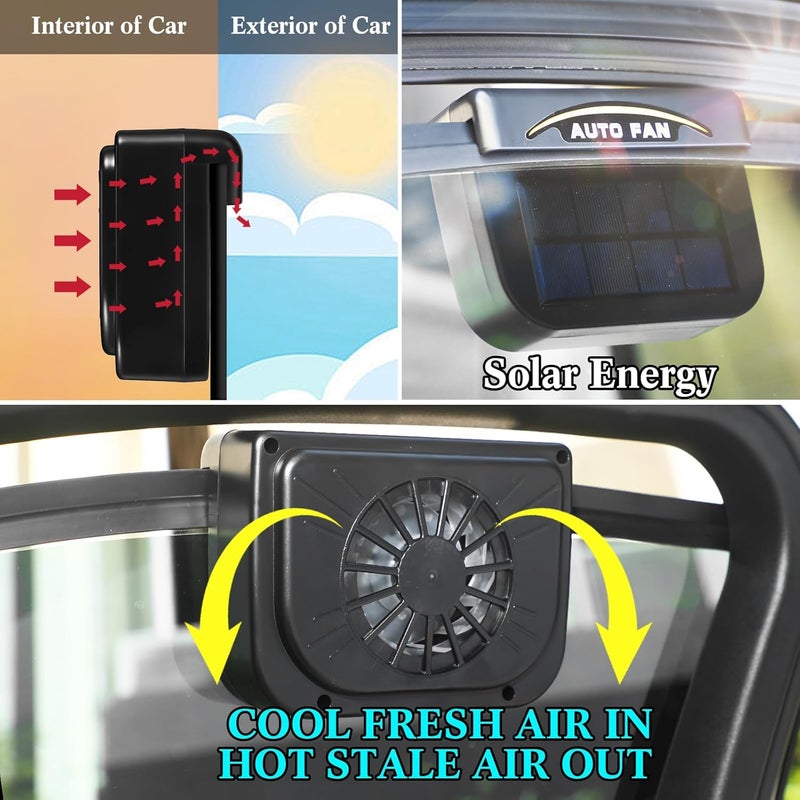 Tujoe Solar Powered Car Ventilator Fan Set - Image 4