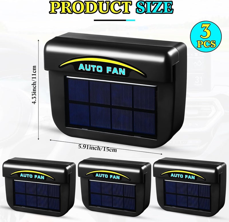 Tujoe Solar Powered Car Ventilator Fan Set - Image 2