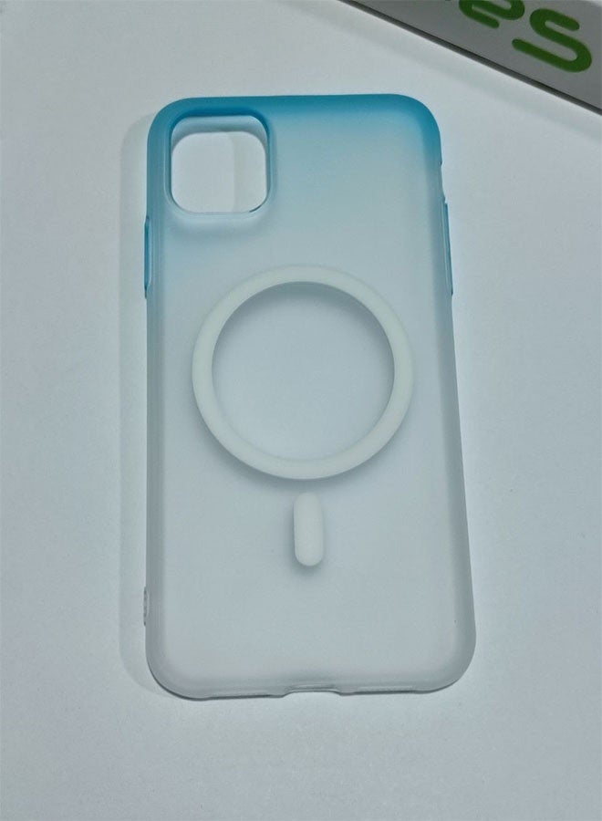 MagSafe Case for iPhone 11 Pro Max, Slim Semi-Transparent Case, Shockproof, Scratch and Fingerprint Resistant, Supports Magnetic Wireless Charging - Blue - Image 4