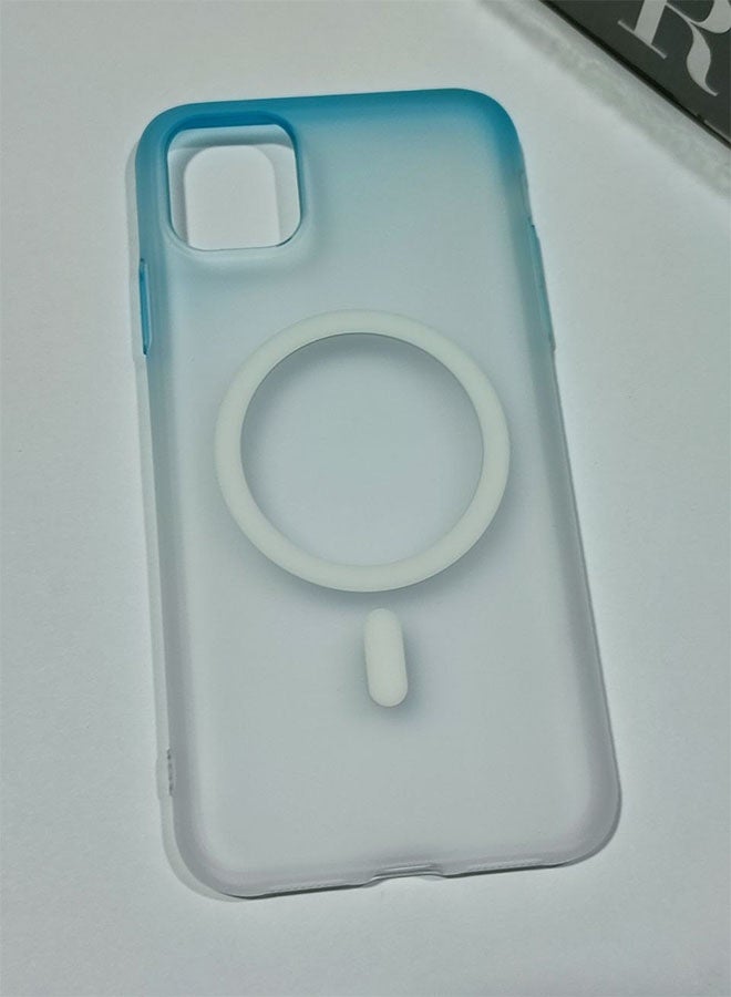 MagSafe Case for iPhone 11 Pro Max, Slim Semi-Transparent Case, Shockproof, Scratch and Fingerprint Resistant, Supports Magnetic Wireless Charging - Blue - Image 3