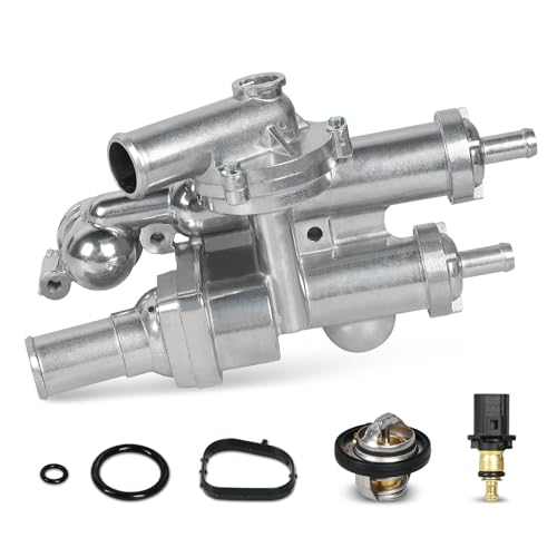 WMPHE Upgraded Aluminium Engine Coolant Thermostat Housing Compatible with Chrysler 200 Sebring Dodge Avenger Caliber Journey Jeep Compass Patriot 24L 20072020 Replacement for 68003582AB 902319