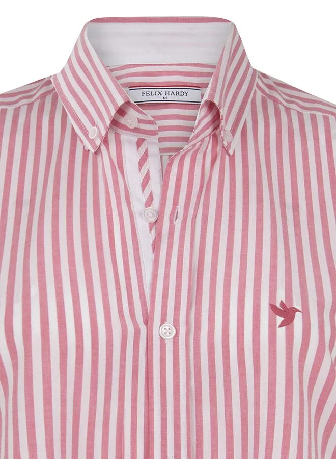 FELIX HARDY Pink Striped Long Sleeve Shirt for Men | Best Price UAE