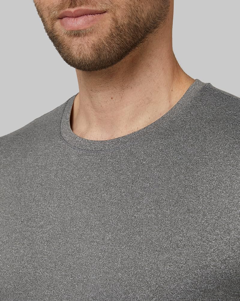 32 Degrees Mens 4 Pack Cool Crewneck T-Shirt | Anti-Odor | Quick Drying | 4-Way Stretch, 2White /2 Heather Grey, Medium - Image 2