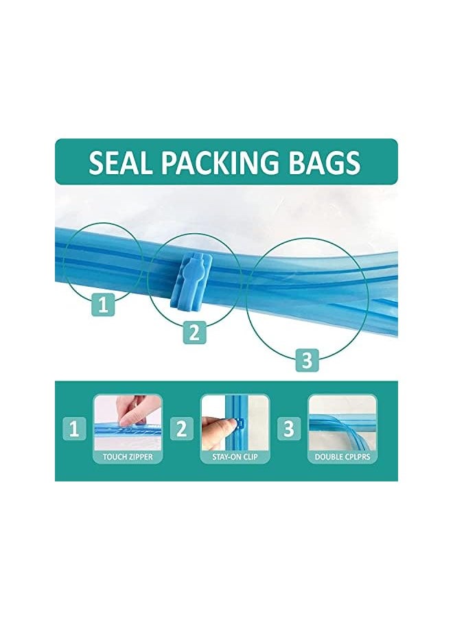 X spring Vacuum Storage Bags 10 Compression Bags For Travel Roll Up Space Vacuum Bags Of Saves 80% Storage Vacuum Seal Bags For Clothing No Pump Or Vacuum Needed 4 Small 3 Medium 3 Large  - Image 3