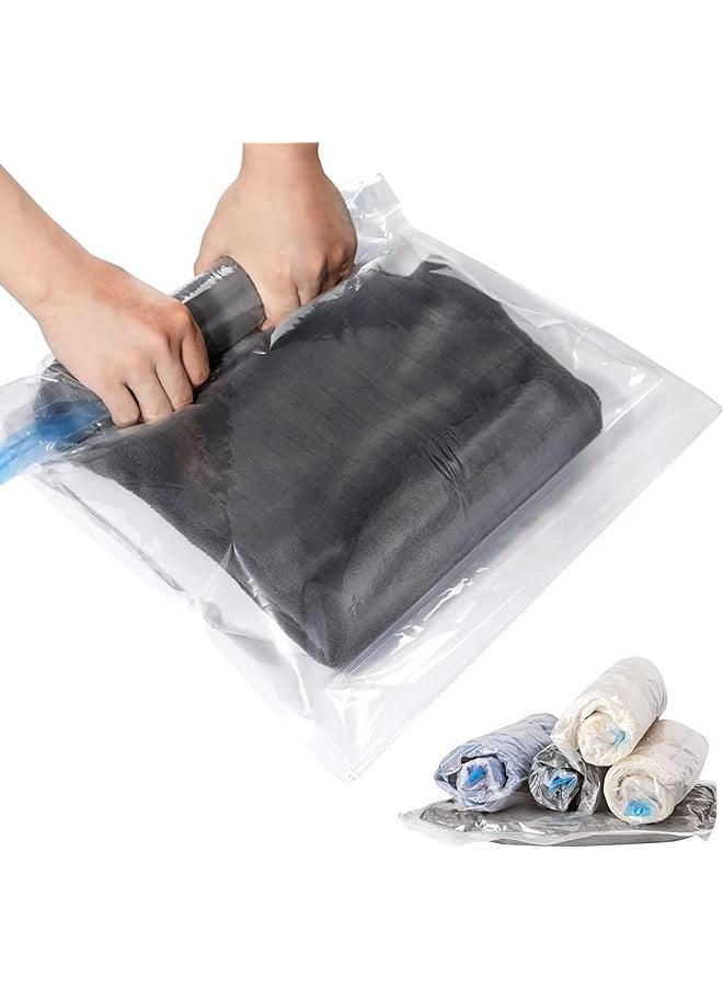X spring Vacuum Storage Bags 10 Compression Bags For Travel Roll Up Space Vacuum Bags Of Saves 80% Storage Vacuum Seal Bags For Clothing No Pump Or Vacuum Needed 4 Small 3 Medium 3 Large  - Image 1