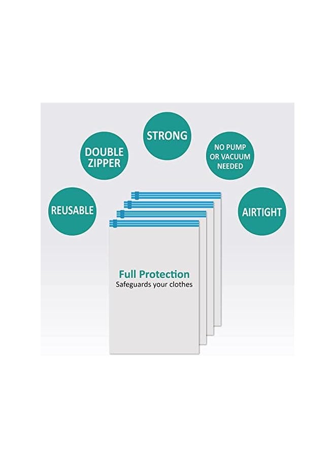 X spring Vacuum Storage Bags 10 Compression Bags For Travel Roll Up Space Vacuum Bags Of Saves 80% Storage Vacuum Seal Bags For Clothing No Pump Or Vacuum Needed 4 Small 3 Medium 3 Large  - Image 4