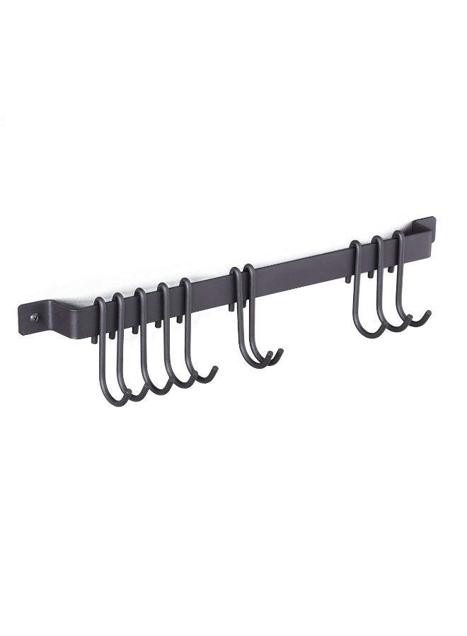 Utensil Holder, Kitchen Pots Pans Organizer Hanger, Wall Mounted Wrought Iron Hanging Utensil Holder Rack for Coffee Mug Rack Cup Hanging Kitchen Black  - Image 1