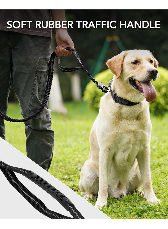 Joytale Tactical Dog Leash Heavy Duty,4-6FT Shock Absorbing Bungee Dog Leash with 2 Padded Handle,Metal Carabiner Clip,Car Seatbelt,Strong No Pull Dog Leash for Medium Large X-Large Dogs,Black - Image 2