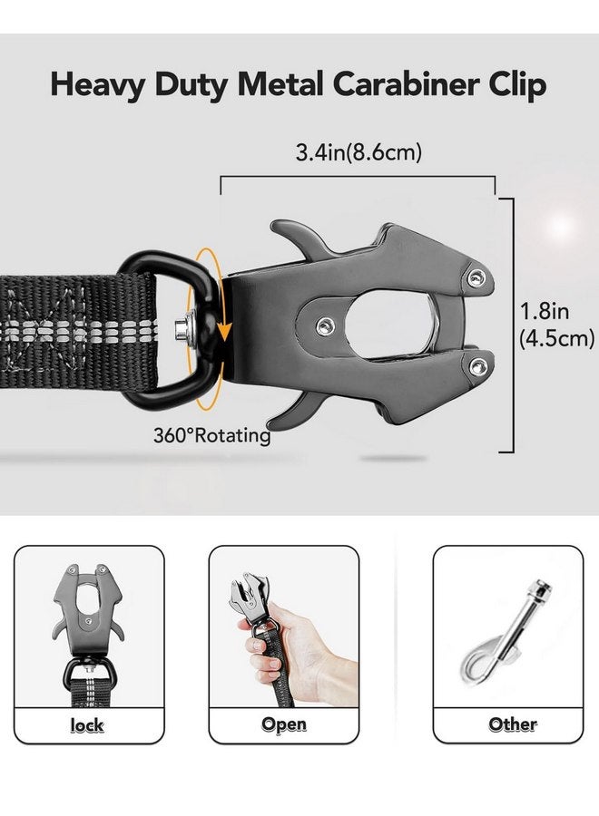 Joytale Tactical Dog Leash Heavy Duty,4-6FT Shock Absorbing Bungee Dog Leash with 2 Padded Handle,Metal Carabiner Clip,Car Seatbelt,Strong No Pull Dog Leash for Medium Large X-Large Dogs,Black - Image 1