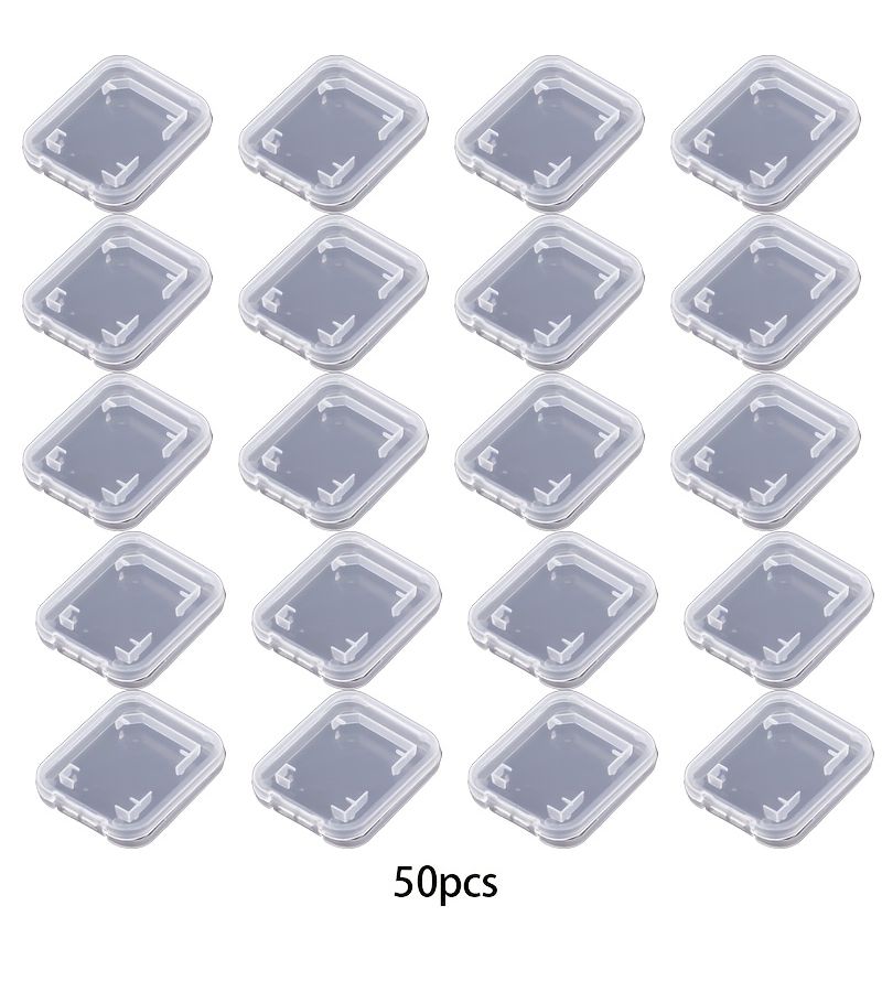 50pcs Standard SD Memory Card Storage Case Small White Box - Image 1