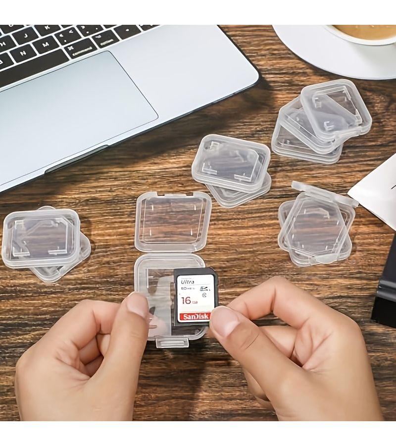 50pcs Standard SD Memory Card Storage Case Small White Box - Image 3