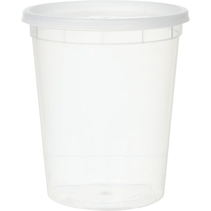 YW YSD-2532-12 Plastic Soup Food Container with Lids (12), 32 Oz