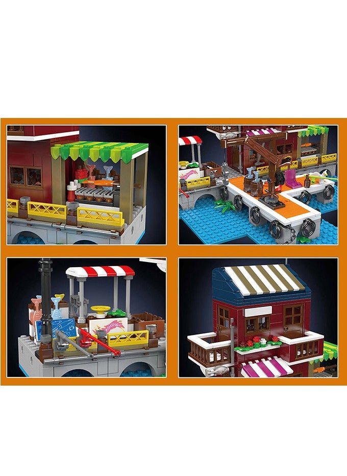 mould king Mini Fishing boats dock Building Blocks Kit, 10110 Educational Dock Cottage for Fishing Boat Sets  - Image 2