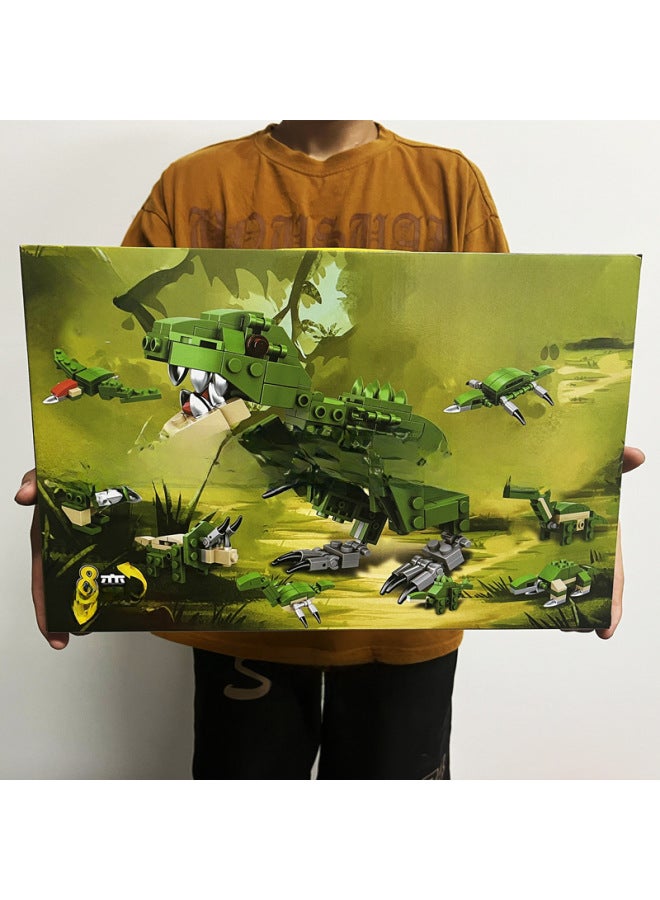 Compatible Lego Blocks China Gift Box Dinosaur Mecha Assembled Educational Toys Stall Institutional Gifts-Color:3 Destroyers/454 Pieces/48*32*6.5cm - Image 2