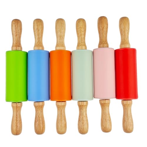 Miokun 12 Pack Small Rolling Pin for Kids, 9 Inch Kids Rolling Pin for Home Kitchen (6 colors) - Image 5
