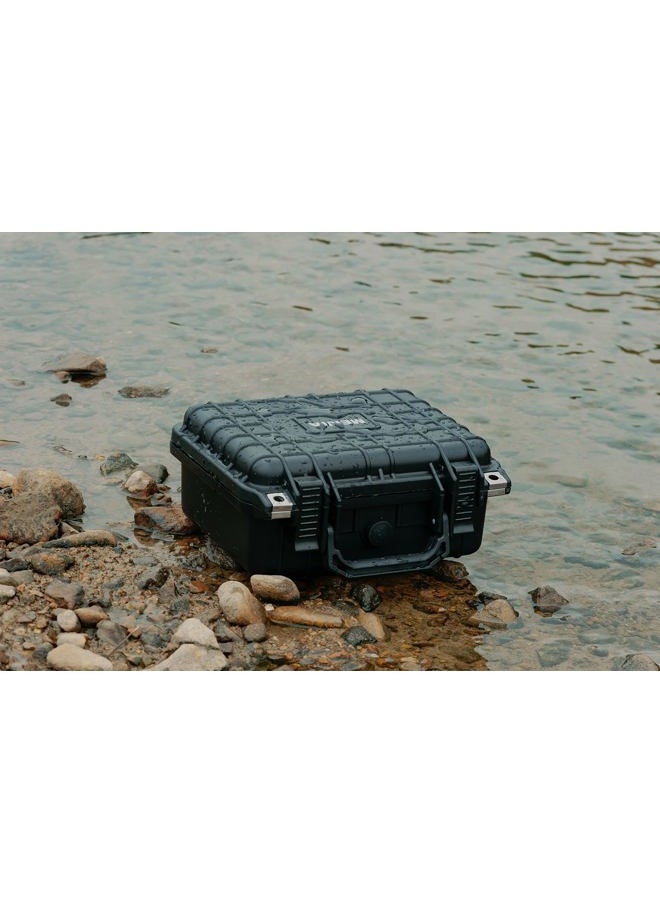 Portable All Weather IP67 Waterproof Protective Case,Hard Camera Case,Dry Case with Customizable Foam,Fit Use Of Drones,Camera,Equipments,10.62 x9.68x4.87inches,Elegant Black