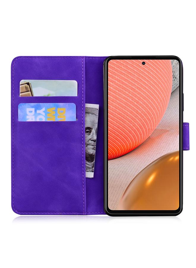 اس-توب جراب لهاتف Samsung Galaxy A72 5G / 4G بنقشة نمر، جراب جلدي قلاب أفقي مع حامل وفتحات للبطاقات ومحفظة - Image 4