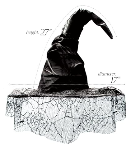 OLYPHAN Witch Costume for Women Halloween with Witch Hat Black Hooded Cloak Cape Spider Lace Gloves and Antique Like Pendant Choker Black Witch 4PC Accessories Set - Image 2