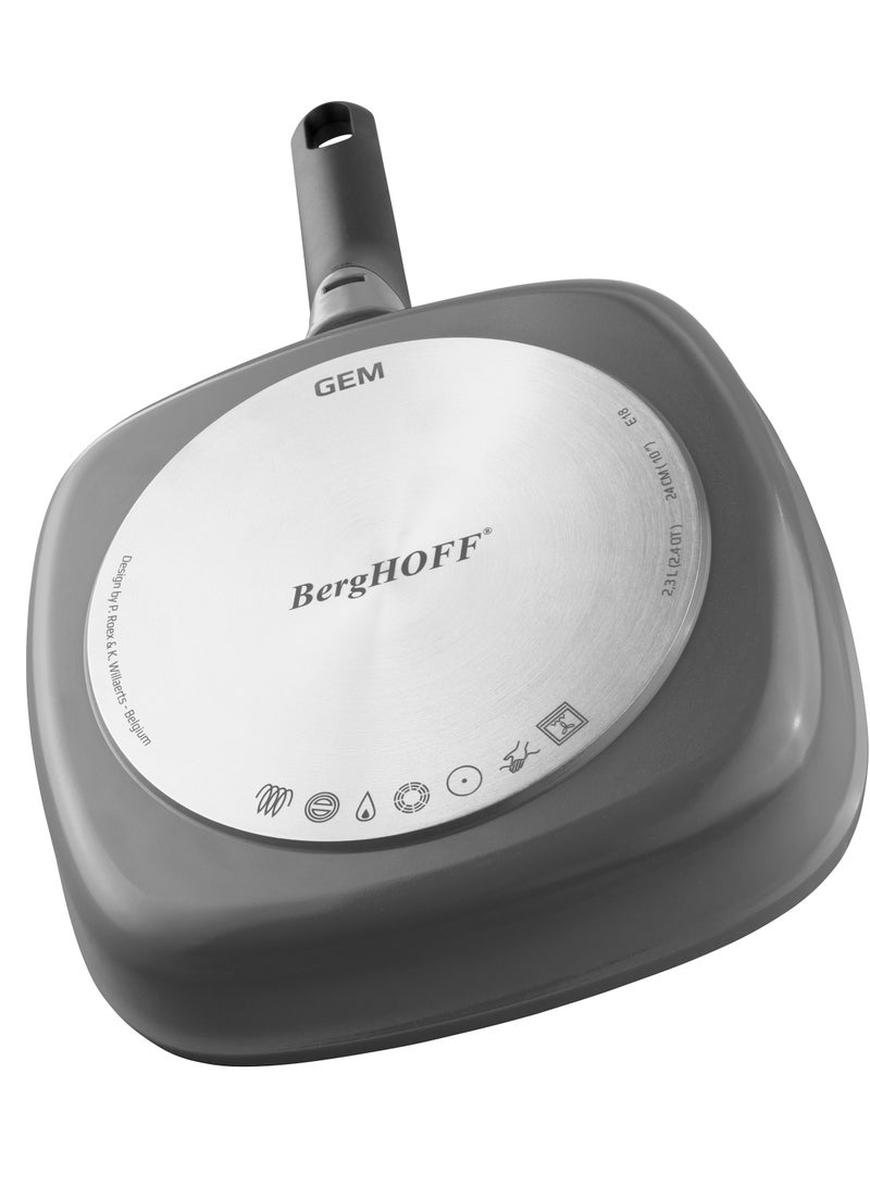 BergHOFF- Square grill pan with detachable handle grey 24 cm- Cast aluminium- 2-Layer base- Oven proof without handle- Gift box- Product of Belgium - Image 2