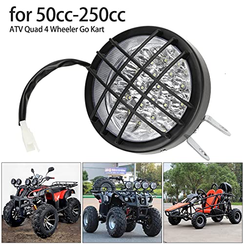 FVRITO 12V LED Front Head Light Lamp for 110cc 125cc 150cc 200cc 250cc TaoTao Coolster Roketa Yamoto Vitacci JCL Kazuma Peace RPS ICEbear Apollo Sej BULL KXD FARM Sunl Kandi ATV Quad 4 Wheeler Go Kart - Image 2