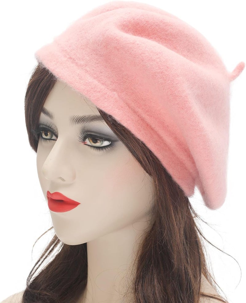 ZLYC Wool French Beret Hat Solid Color Beret Cap for Women Girls - Image 2