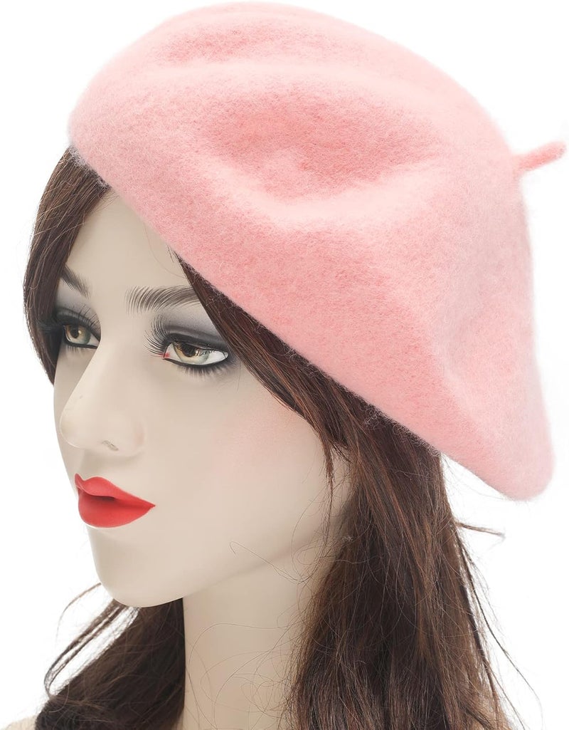 ZLYC Wool French Beret Hat Solid Color Beret Cap for Women Girls - Image 3