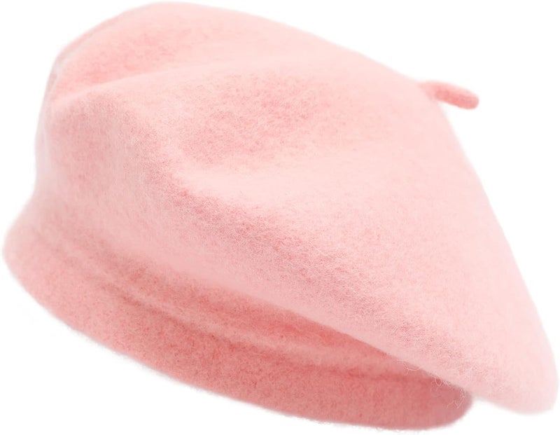 ZLYC Wool French Beret Hat Solid Color Beret Cap for Women Girls - Image 1