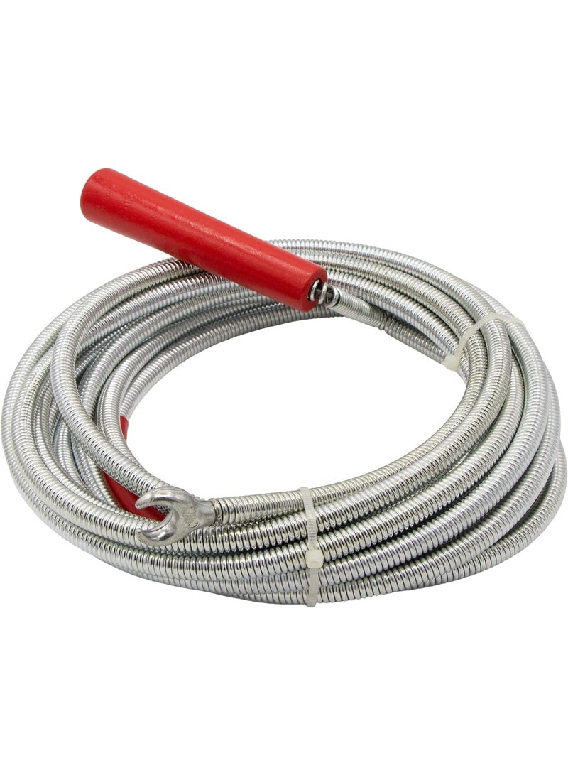 Pipe Cleaning Spiral 3m x 8mm – Drain Cleaner with Drill Tip for Sink, Bath, Toilet, Shower – Flexible Metal Drain Snake Unblocker for Clogged Pipes - Image 2