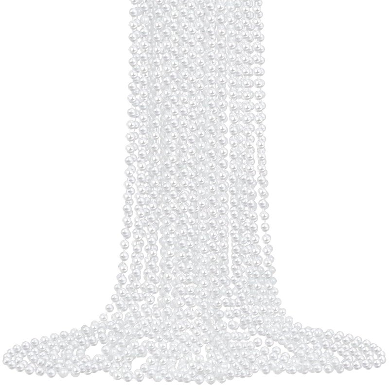 XIPENGKEJI 12 Pack Faux Pearl Necklace Bulk Long Pearl Women's Jewelry 1920s White Pearl Party Favors Wedding Bridal Shower Tea Birthday Decorations - Image 1