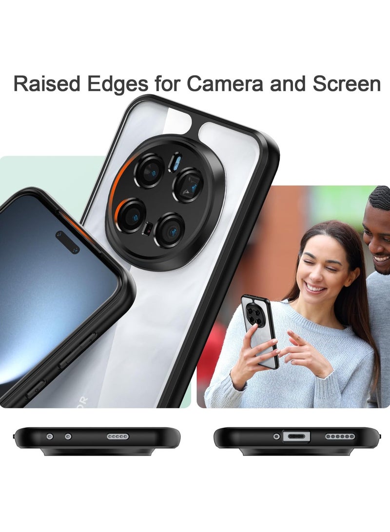 جراب لهاتف Honor Magic 7 Pro، جراب خلفي صلب شفاف مقاوم للصدمات، جراب مضاد للاصفرار، حماية 360 درجة، جراب خلفي شفاف من مادة TPU لهاتف Honor Magic7 Pro - Image 4