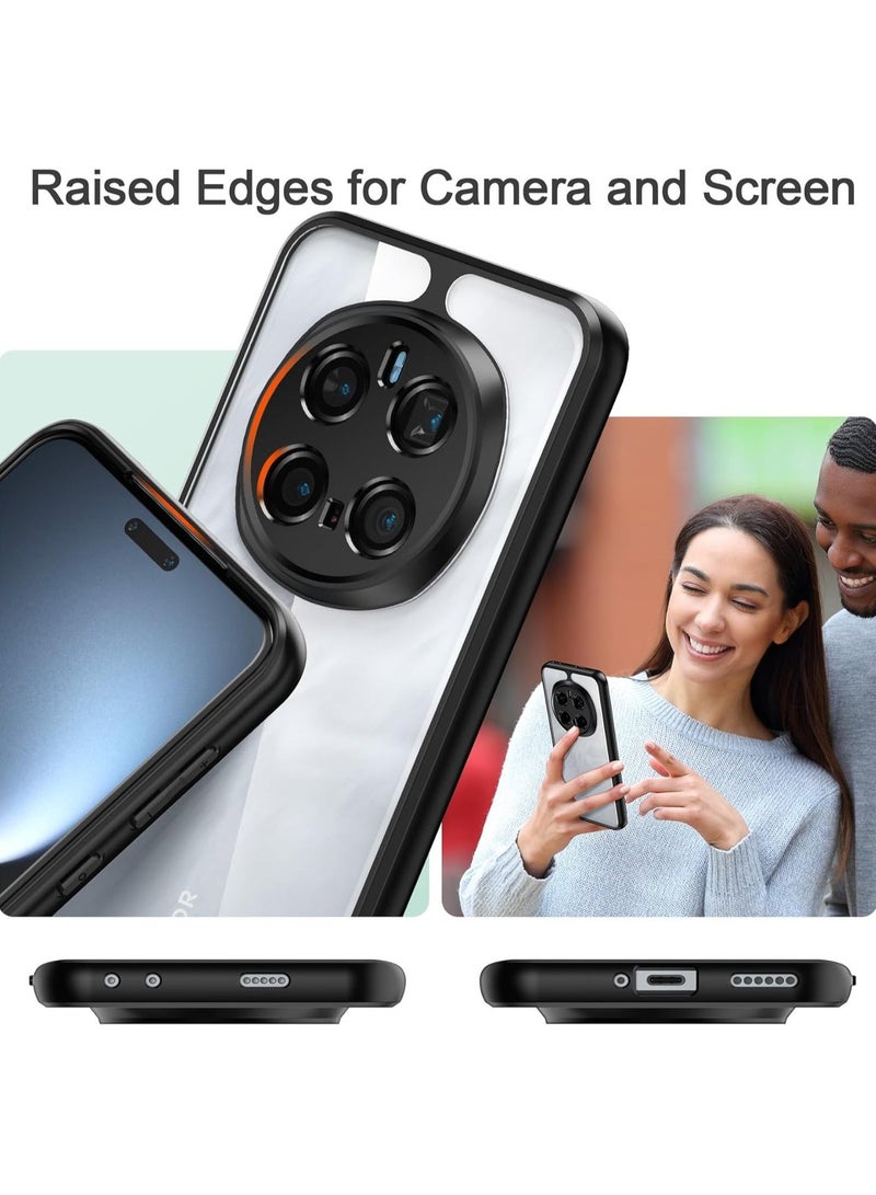 جراب لهاتف Honor Magic 7 Pro، جراب خلفي صلب شفاف مقاوم للصدمات، جراب مضاد للاصفرار، حماية 360 درجة، جراب خلفي شفاف من مادة TPU لهاتف Honor Magic7 Pro - Image 3