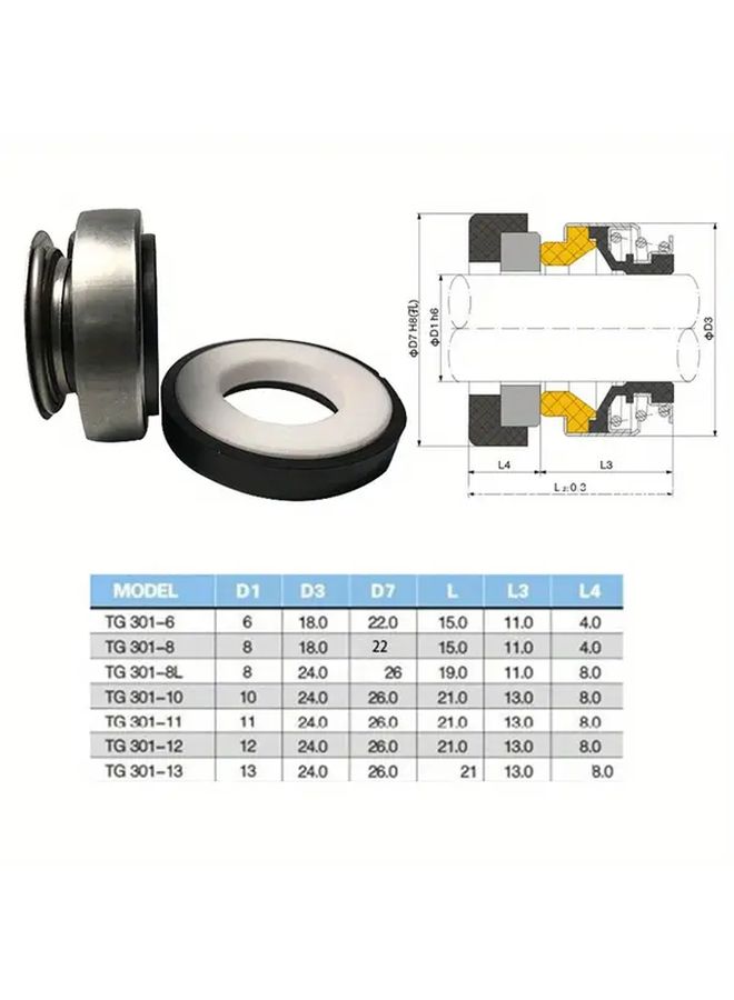 8mm Water Pump Mechanical Shaft Seal Durable Brass O Ring Leak Proof For Garden Irrigation - Image 4