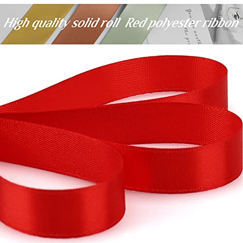 Nsilu 1/2 inch, Red Ribbon for Gift Wrapping 50 Yards Perfect Wedding Party Wreath Sewing DIY Hair Accessories Decoration Floral Hair Balloons Other Projects - Image 4
