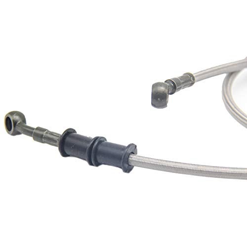 QDJUNE Motorcycle Brake Line, Stainless Brake Hose, Motorcycle Braided Steel Brake Clutch, Pack of 1, Flexible Brake Line for Bikes Motocross Street Bikes (90cm/35.4",Silver) - Image 5