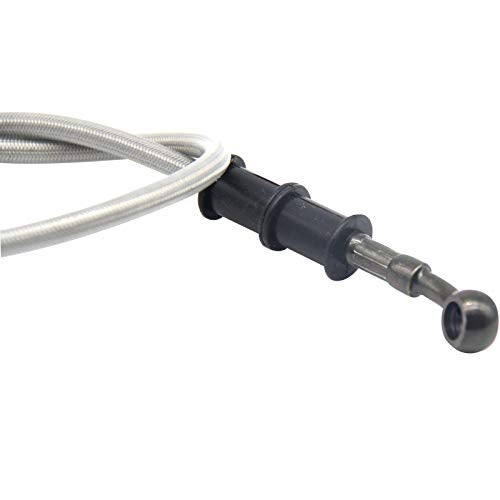 QDJUNE Motorcycle Brake Line, Stainless Brake Hose, Motorcycle Braided Steel Brake Clutch, Pack of 1, Flexible Brake Line for Bikes Motocross Street Bikes (90cm/35.4",Silver) - Image 4