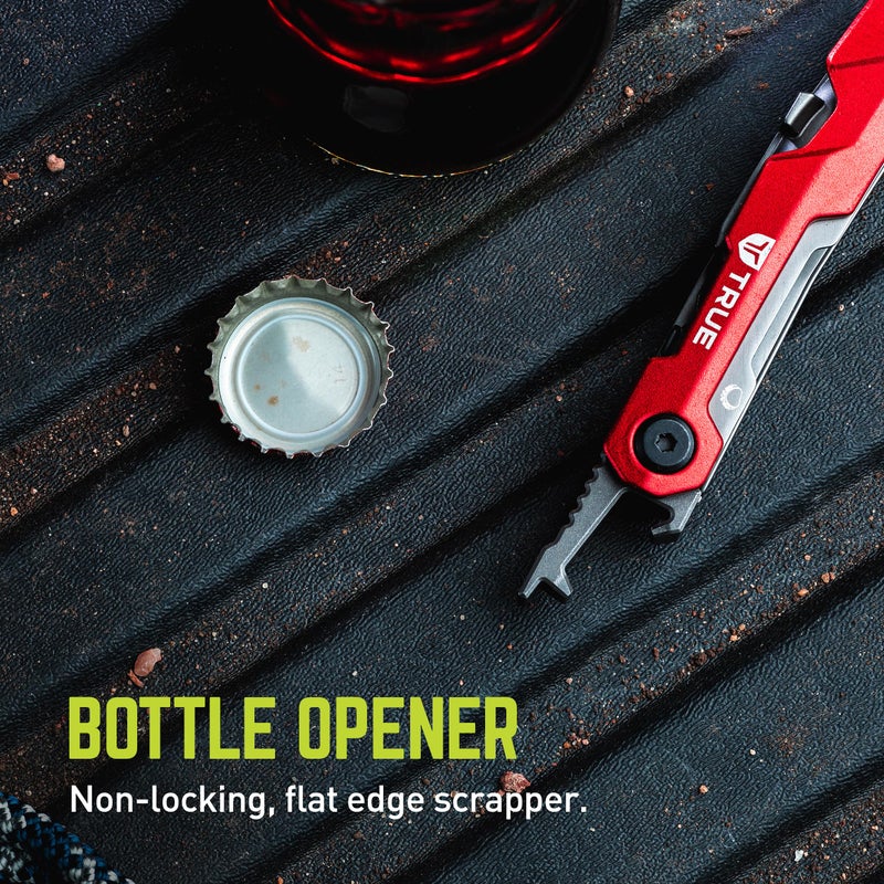 TRUE TITANIUM Block Multitool, 2.75" Tanto Blade, Scraper, Bottle Opener, Pocket Clip, Magnetic Bit Driver - Image 3