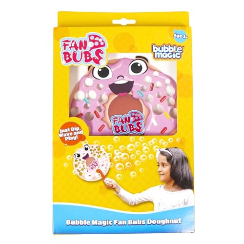 Bubble Magic Fan Bubs Doughnut, Bubble Solution with Hand Fan for The Kids 3 Year and Above, Multicolor, FB50015 - Image 1