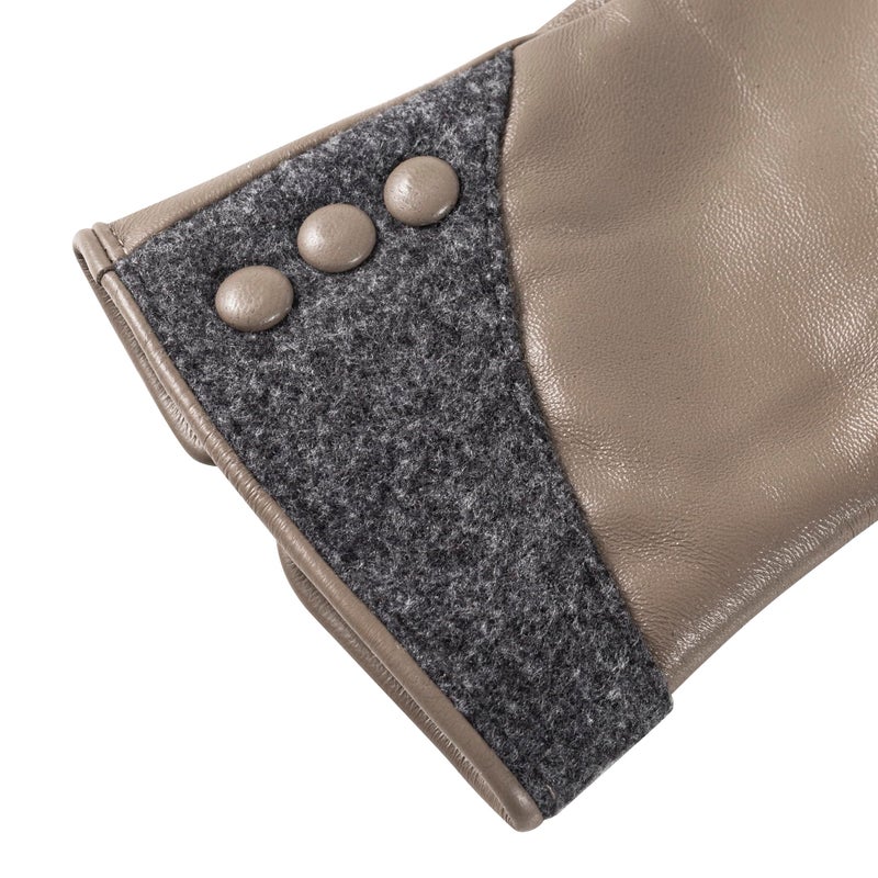 QOF Winter Genuine Leather Gloves for Women, Cashmere Warm Lined Finger Touchscreen Texting Driving Gloves - Image 3