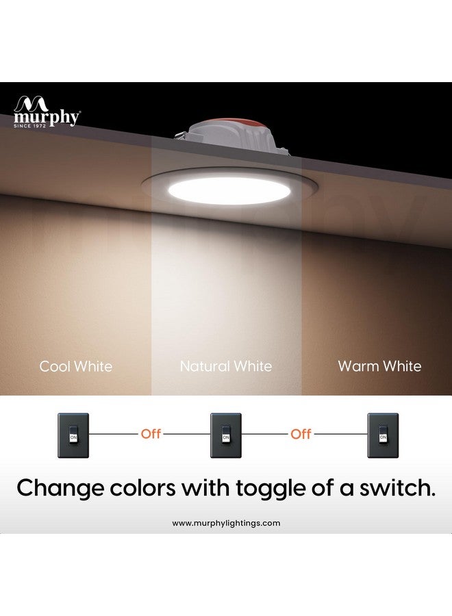 مورفي لوحة إضاءة LED دائرية 3 في 1 من Murphy بقدرة 7 وات مع إمكانية تغيير اللون (أبيض بارد/أبيض دافئ/أبيض طبيعي، عبوة من 20 قطعة)  - Image 3