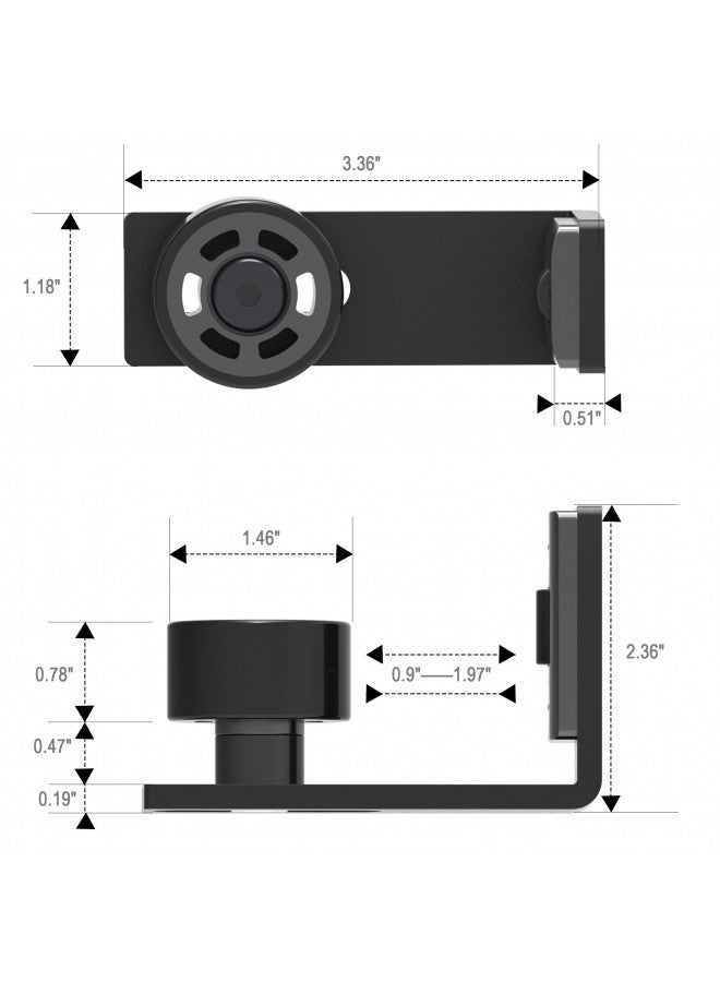 CCJH CCJH Sliding Barn Door Floor Guide Adjustable Wall Mounted Bottom Double Rollers GuideBlack 1pcs)  - Image 3