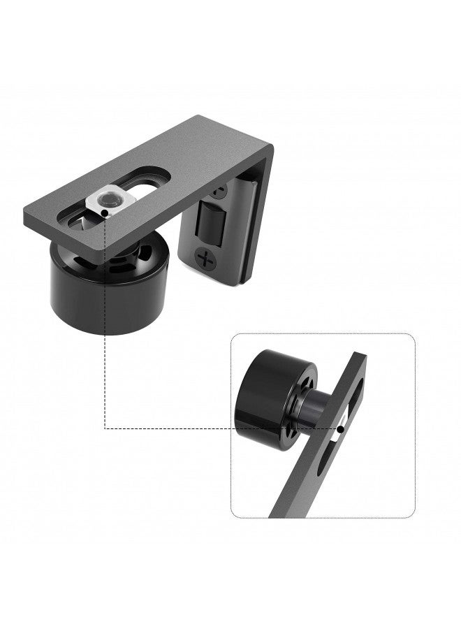 CCJH CCJH Sliding Barn Door Floor Guide Adjustable Wall Mounted Bottom Double Rollers GuideBlack 1pcs)  - Image 4