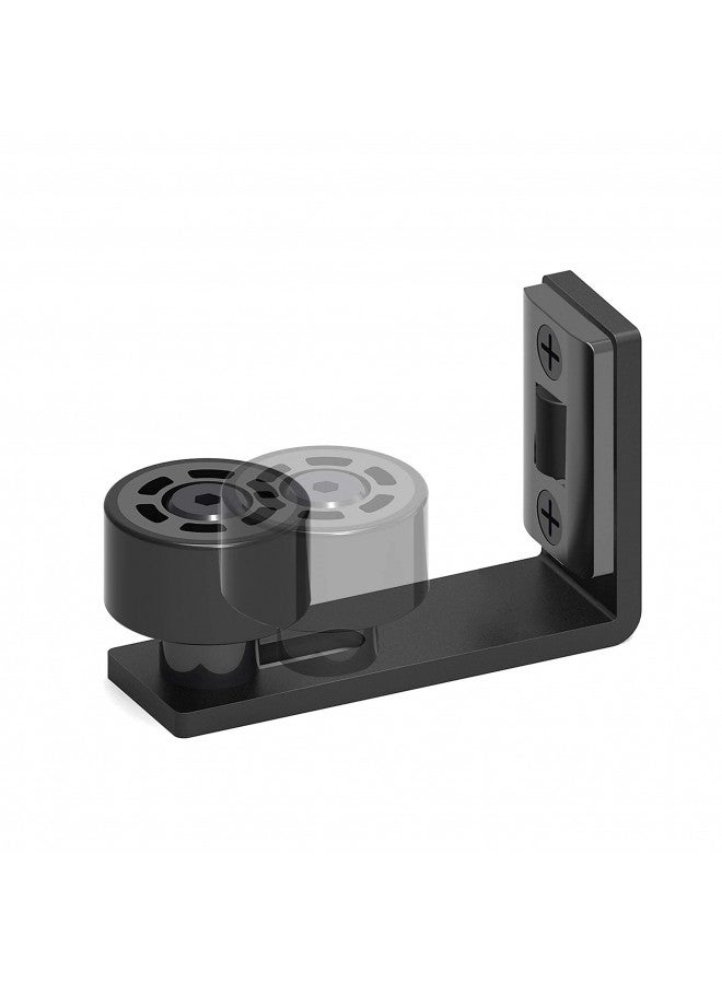 CCJH CCJH Sliding Barn Door Floor Guide Adjustable Wall Mounted Bottom Double Rollers GuideBlack 1pcs)  - Image 2