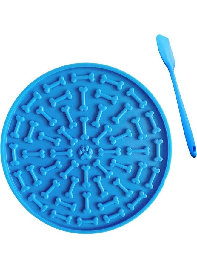 NIBEMINENT Silicone Slow Feeder Dog Treat Dispensing Mat Blue 5.90 x 5.90inch - Image 5