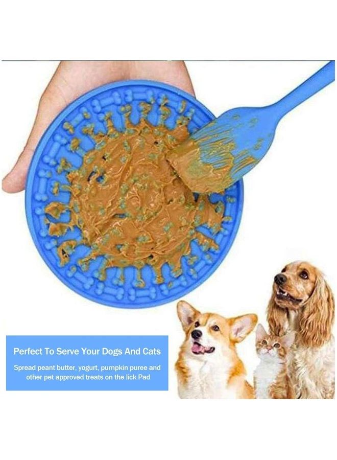 NIBEMINENT Silicone Slow Feeder Dog Treat Dispensing Mat Blue 5.90 x 5.90inch - Image 3