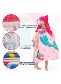 SYOSI Kids Bath Towel for 1-6 Years Toddler, Hooded Towel, Microfiber Super Soft, Robe Poncho Bathrobe, Girls Swimming Beach Holiday Water Playing, Pool Swim Coverups 1Pcs  - Image 2