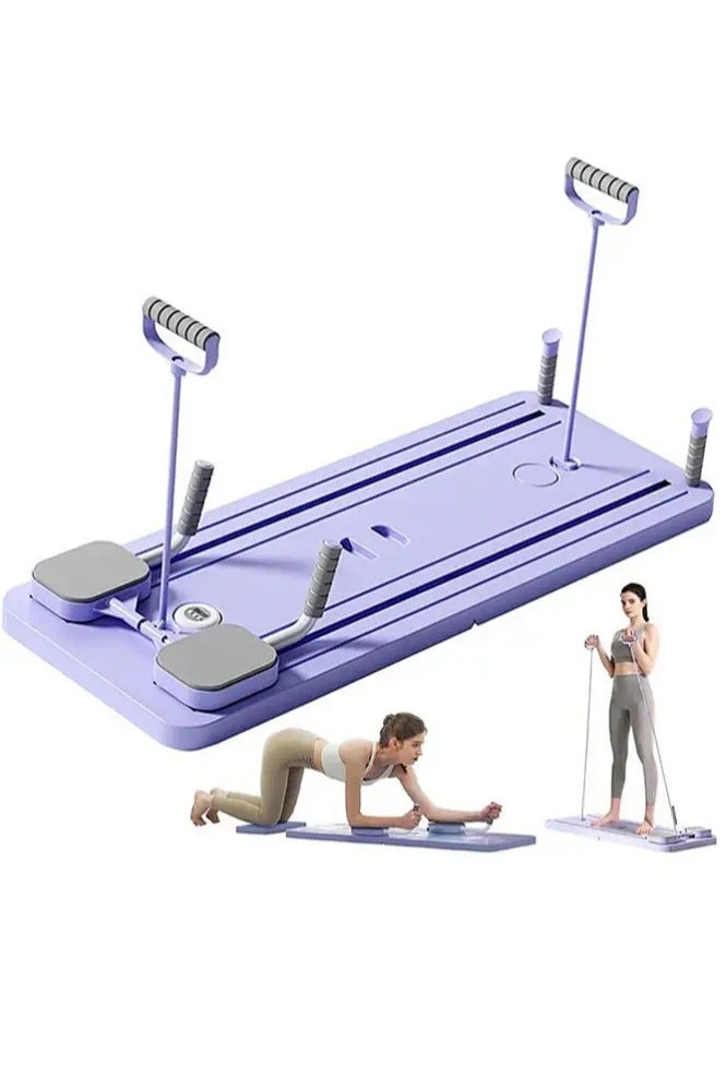 Snooe لوح بيلاتيس يوغا - مجموعة بيلاتيس ريفورمر ، لوح بيلاتس متعدد الأغراض وقابل للطي للاستخدام المنزلي، لوح انزلاقي 5 في 1 للبيلاتيس - Image 1