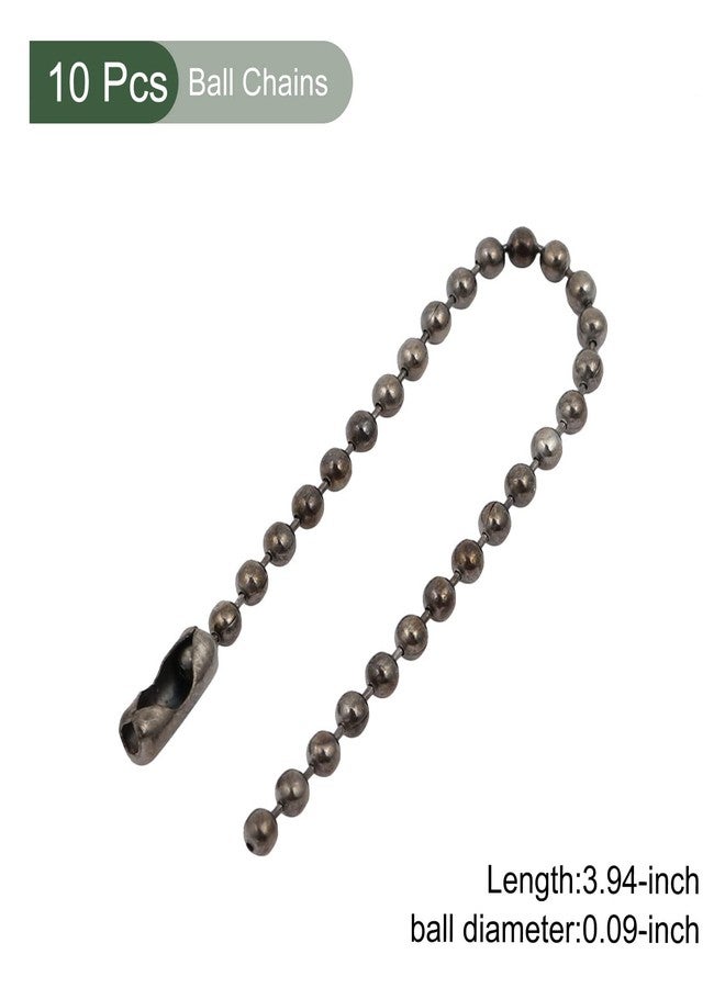 YOKIVE 10 Pcs Ball Chain, Bead Extension Keychain Cord with Connector Clasp Accessories Decoration Making, Great for Art, Handmade, DIY (Black, 3.94-Inch) - Image 2