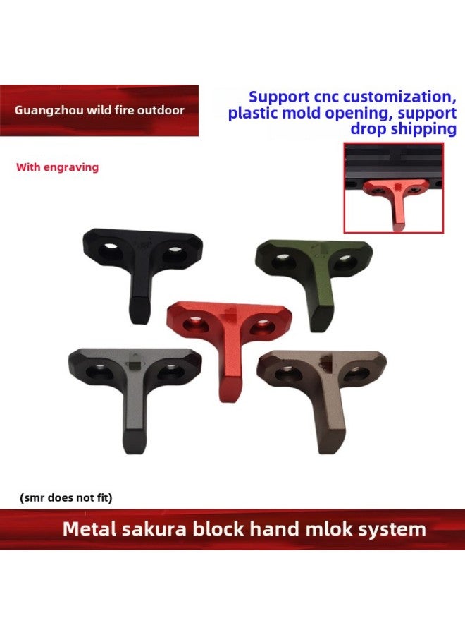 MLOK Fishbone Blocking Hand High Quality Blocking Hand Cherry Blossom Blocking Hand Mini Blocking Mlok Youban Defense Hand Stop-Color:Gray YR235-GY  - Image 2