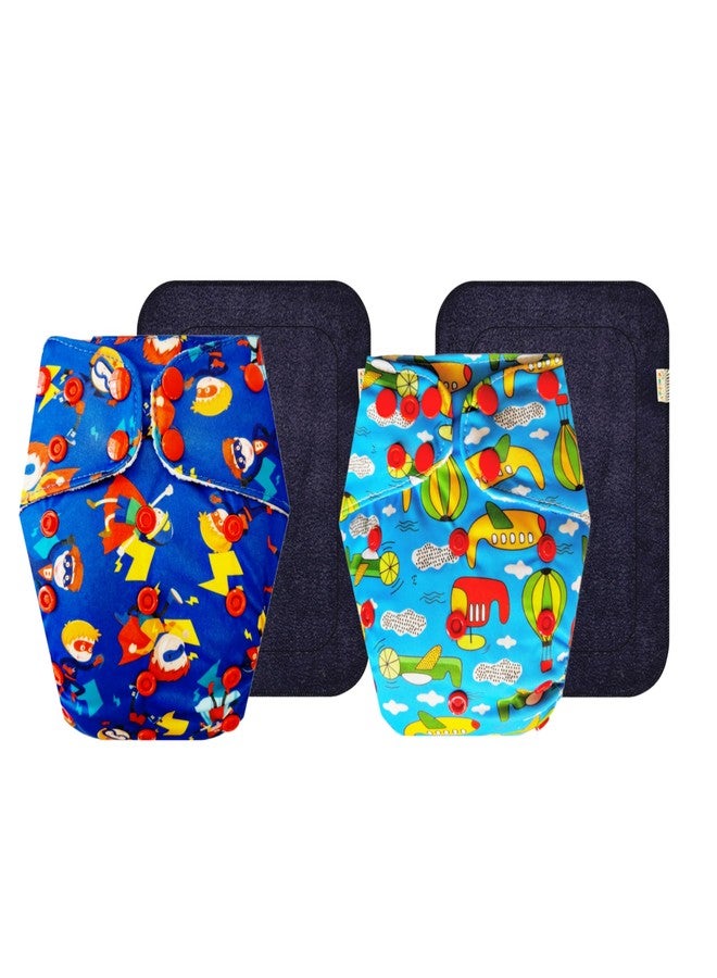 حفاضات دمبلدو القماشية الممتازة مع حشوة سوداء (عبوة من قطعتين) | شعور بالجفاف والراحة | تهوية جيدة | سريعة الجفاف | مصممة من قبل الأمهات | من 3 أشهر إلى 3 سنوات | للجنسين - Image 1