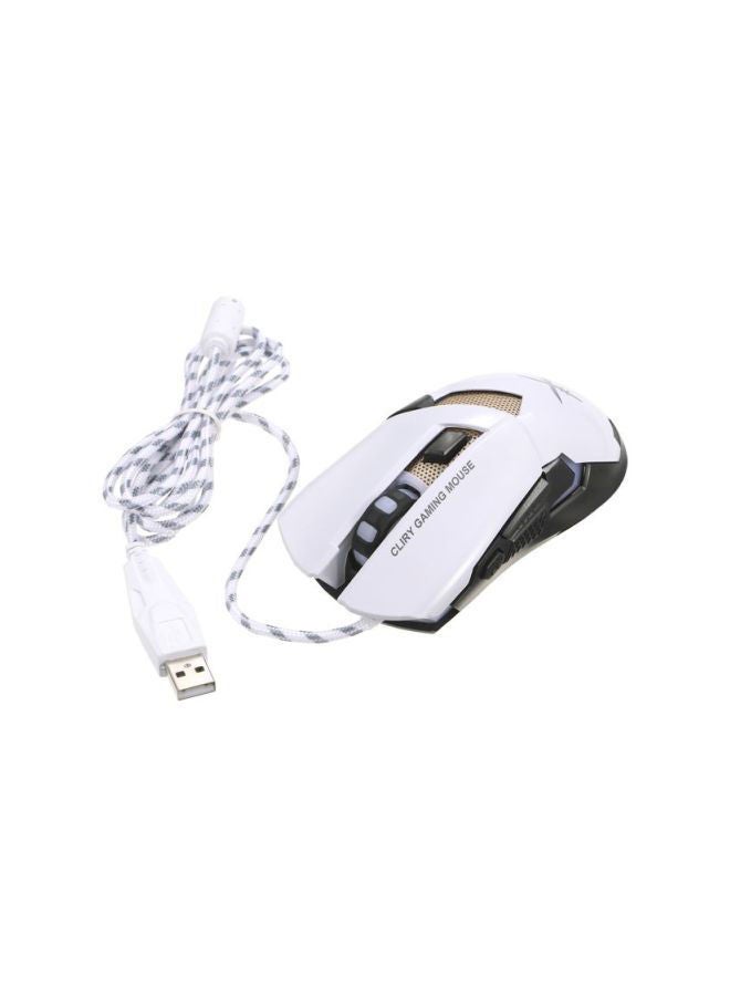 NIBEMINENT Wired Gaming Mouse White/Gold/Black  - Image 1